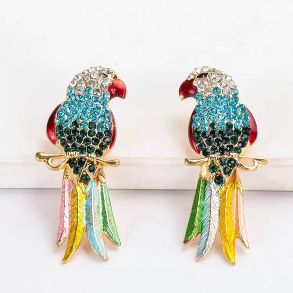 Women Rhinestone Bird Design Stud Earring - Picture 3 of 4